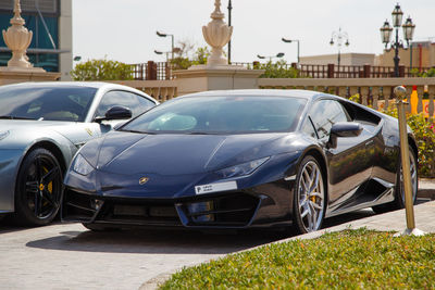 Car parked on road in city