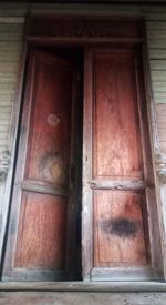 Closed door of old building