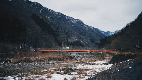 Snow covered mountain against sky