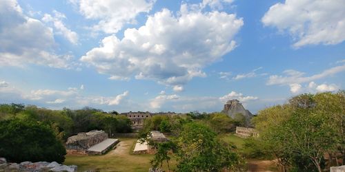 Panoramic view of old building against sky