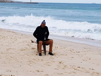 Full length of boy on beach