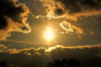 Low angle view of sky at sunset