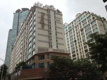 Low angle view of buildings against sky