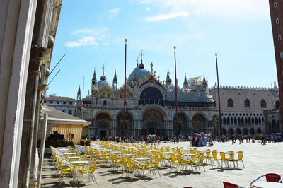 St mark's square venice with st mark's basilica in sunny day