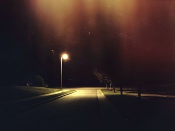 Empty road at night