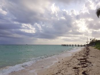 Scenic view of beach against sky