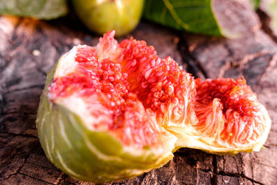 Close-up of strawberry on table