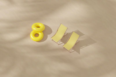 High angle view of toy blocks on table