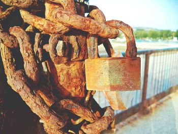 Close-up of padlock