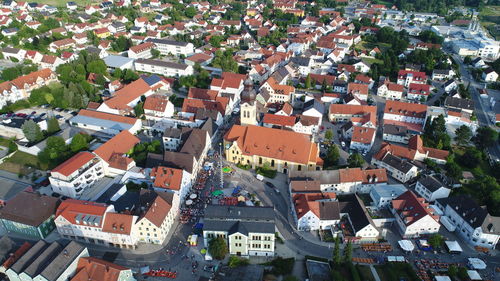 High angle view of cityscape