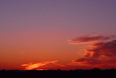 Scenic view of silhouette trees against sky during sunset