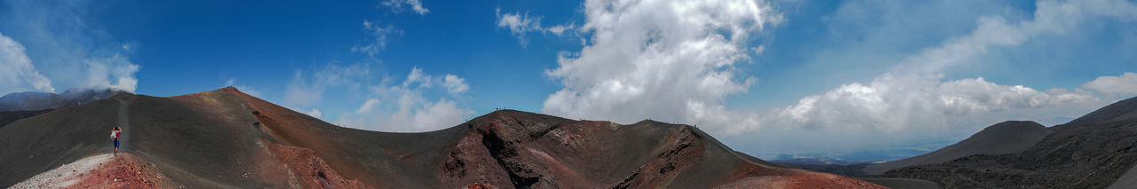 Panoramic view of mountains against sky