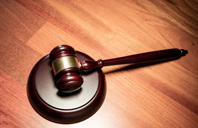 High angle view of electric on table