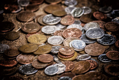 Full frame shot of coins