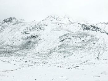Close-up of snow on mountain