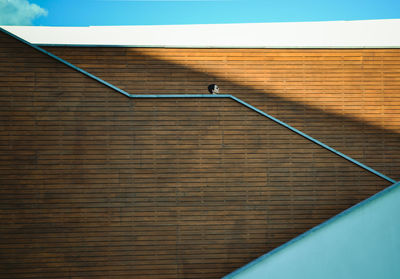 Staircase of building against clear sky