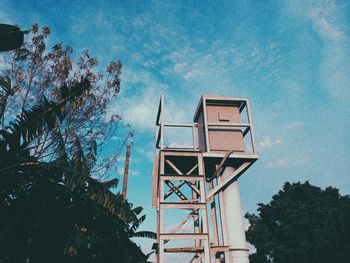 Low angle view of tower against sky