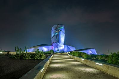 People on footpath at night