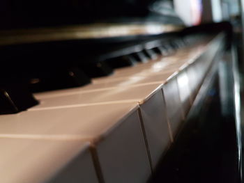 Close-up of piano keys