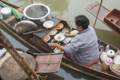 View of a floating market