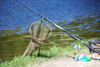 Fishing net on shore