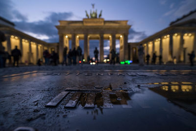 View of historical building at night