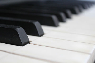 Close-up of piano keys