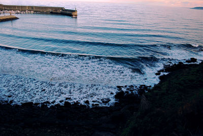 Close-up of sea against sky