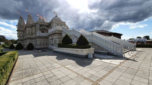 Temple building against cloudy sky