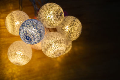 Close-up of illuminated christmas lights