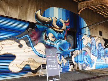 Close-up of multi colored graffiti