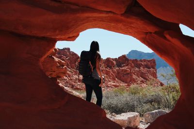 Tourists on rock formation