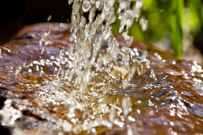 Close-up of water splashing in fountain