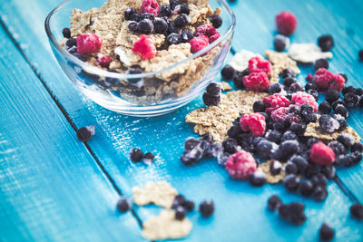 Close-up of berries on table