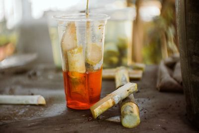 Close-up of drink on table