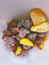 High angle view of breakfast in plate