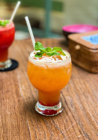 Close-up of drink on table