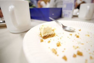 Close-up of breakfast served on table