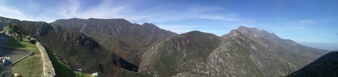 Panoramic view of mountains against sky
