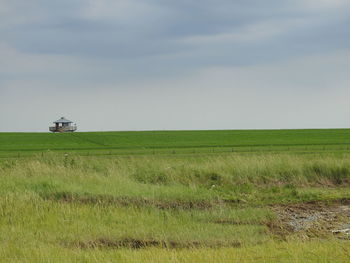 Scenic view of field against sky