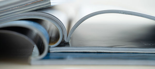 Close-up of open book on table