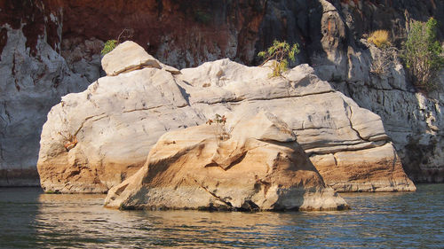 Rock formation in sea