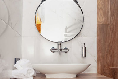Close-up of sink in bathroom