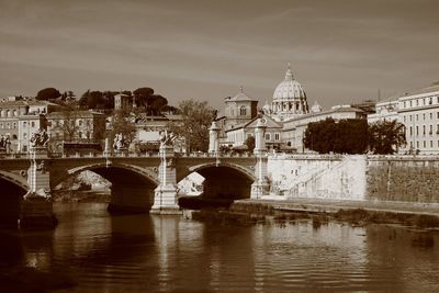 Bridge over river in city