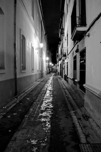 Narrow alley along buildings