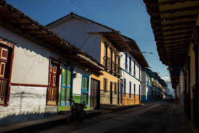 Beautiful streets at the historical downtown of the heritage town of salamina in colombia.