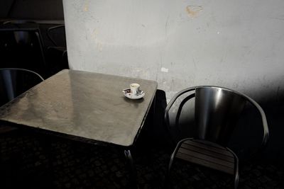 Close-up of empty chairs