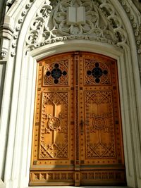 Low angle view of door in temple