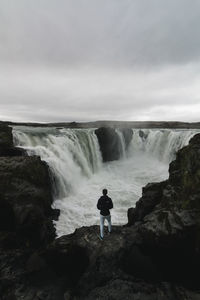 Scenic view of waterfall