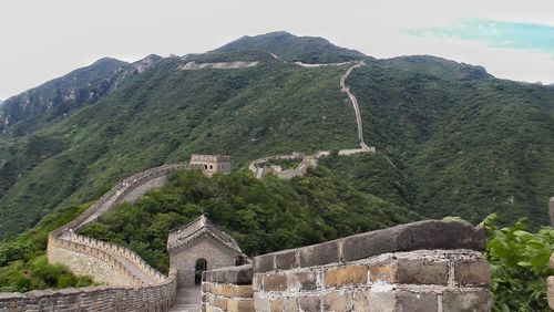 View of great wall of china